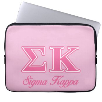 Sigma Kappa Light Pink Letters Laptop Sleeve by SigmaKappa at Zazzle