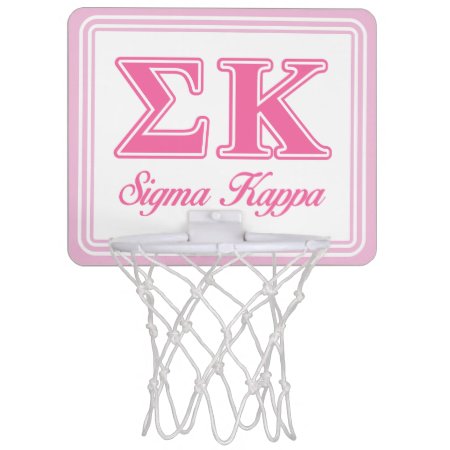 Sigma Kappa Light Pink Letters Mini Basketball Hoop