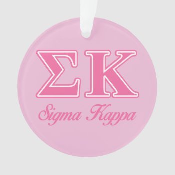 Sigma Kappa Light Pink Letters Ornament by SigmaKappa at Zazzle