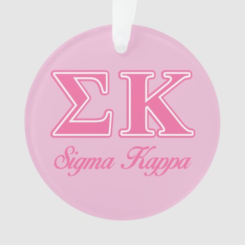 Sigma Kappa Light Pink Letters Ornament