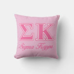 Sigma Kappa Light Pink Letters Throw Pillow at Zazzle