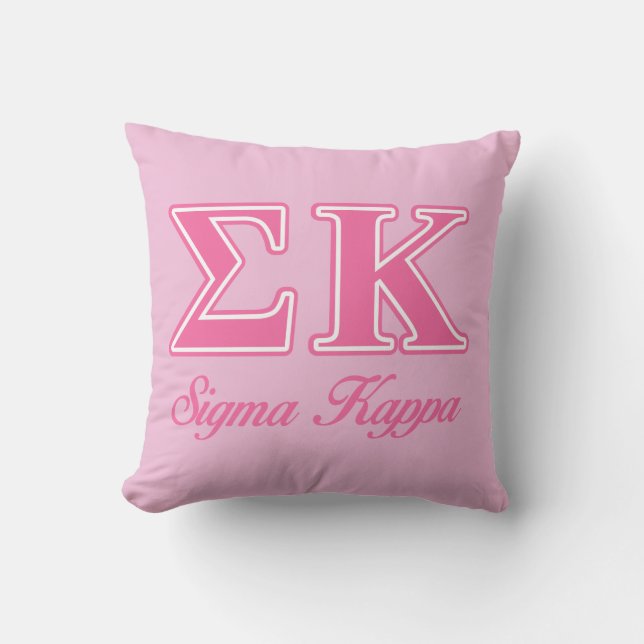 Sigma Kappa Light Pink Letters Throw Pillow (Front)
