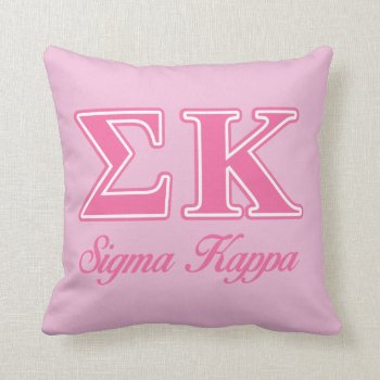 Sigma Kappa Light Pink Letters Throw Pillow by SigmaKappa at Zazzle