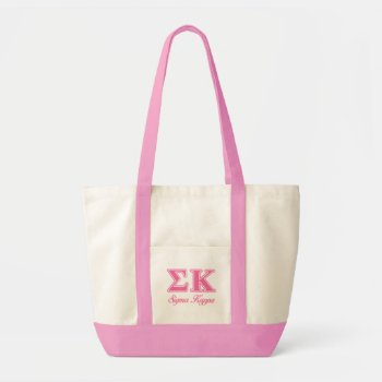 Sigma Kappa Light Pink Letters Tote Bag by SigmaKappa at Zazzle
