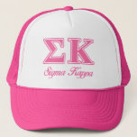 Sigma Kappa Light Pink Letters Trucker Hat at Zazzle