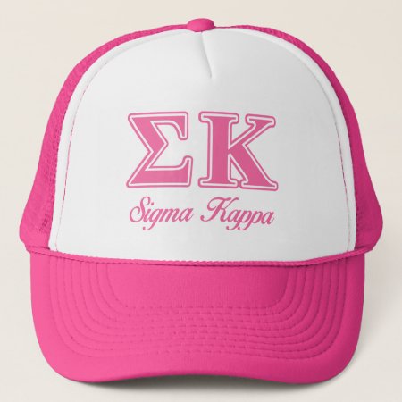 Sigma Kappa Light Pink Letters Trucker Hat