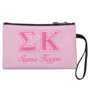 Sigma Kappa Light Pink Letters Wristlet Wallet at Zazzle