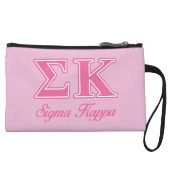 Sigma Kappa Light Pink Letters Wristlet Wallet by SigmaKappa at Zazzle