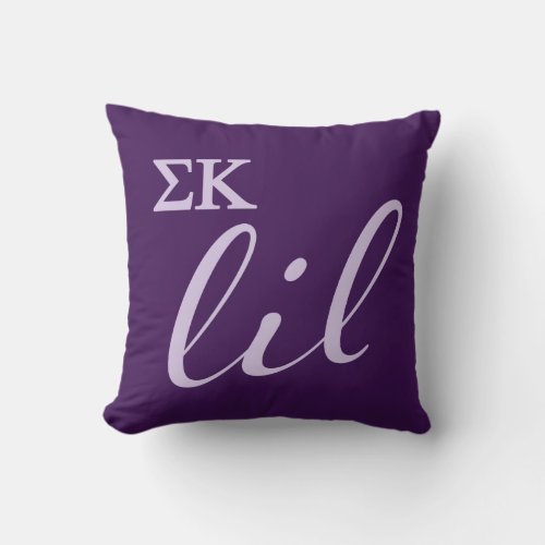 Sigma Kappa Lil Script Throw Pillow