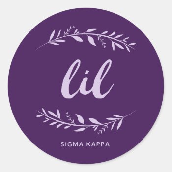 Sigma Kappa Lil Wreath Classic Round Sticker by SigmaKappa at Zazzle
