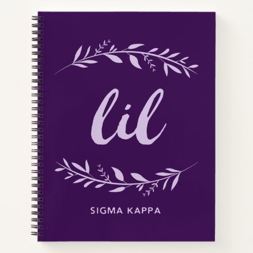 Sigma Kappa Lil Wreath Notebook