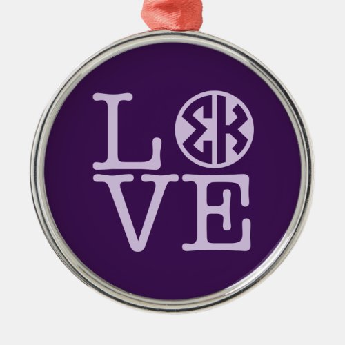 Sigma Kappa Love Metal Ornament