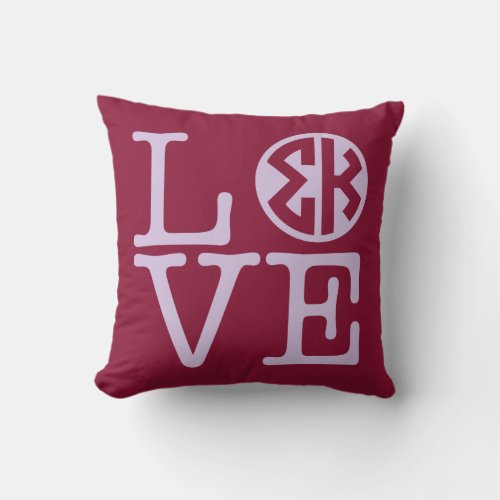 Sigma Kappa Love Throw Pillow