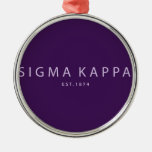 Sigma Kappa Modern Type Metal Ornament at Zazzle