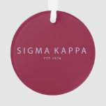 Sigma Kappa Modern Type Ornament at Zazzle