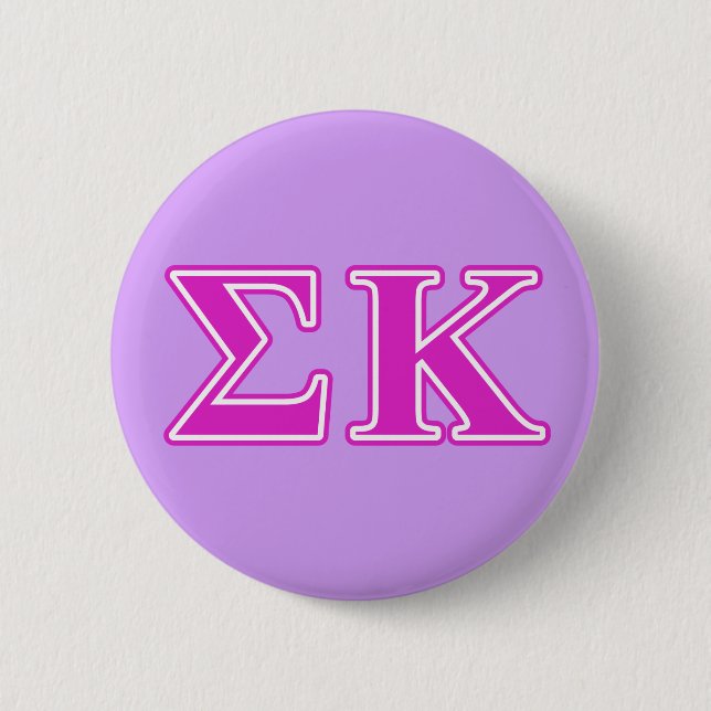 Sigma Kappa Pink Letters Button (Front)