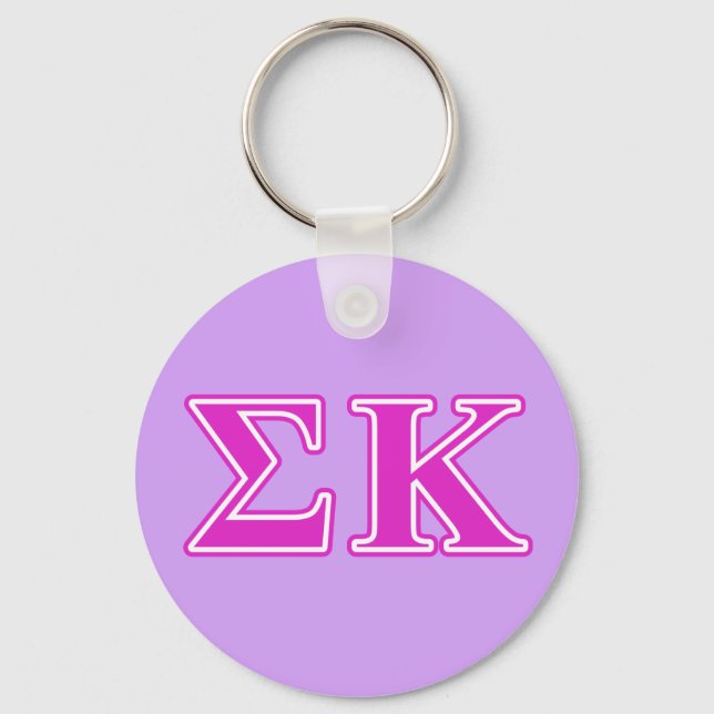 Sigma Kappa Pink Letters Keychain (Front)