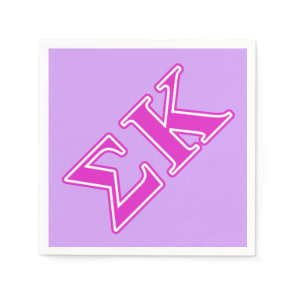 Sigma Kappa Pink Letters Paper Napkins
