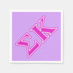 Sigma Kappa Pink Letters Paper Napkins