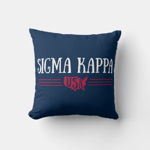 Sigma Kappa USA Throw Pillow