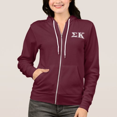 Sigma Kappa White and Lavender Letters Hoodie