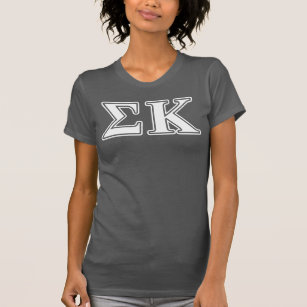 Sigma Kappa White and Lavender Letters T-Shirt