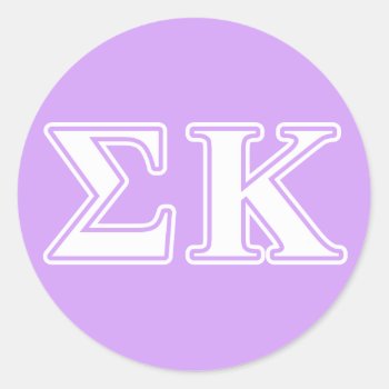 Sigma Kappa White And Pink Letters Classic Round Sticker by SigmaKappa at Zazzle