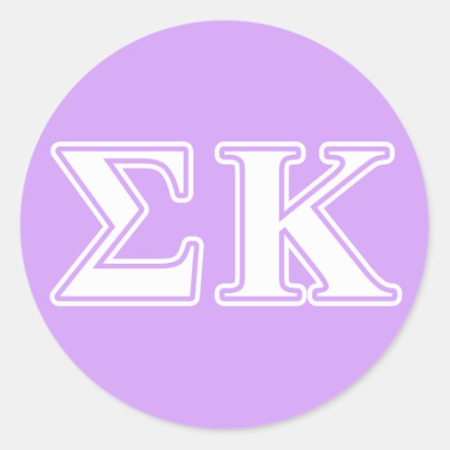 Sigma Kappa White and Pink Letters Classic Round Sticker