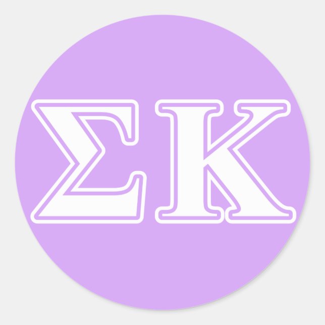 Sigma Kappa White and Pink Letters Classic Round Sticker (Front)