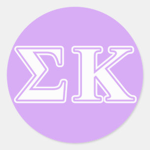 Sigma Kappa White and Pink Letters Classic Round Sticker