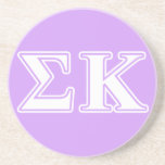 Sigma Kappa White And Pink Letters Drink Coaster at Zazzle