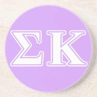 Sigma Kappa White and Pink Letters Drink Coaster