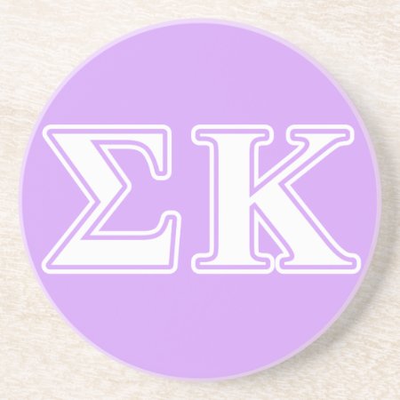 Sigma Kappa White And Pink Letters Drink Coaster