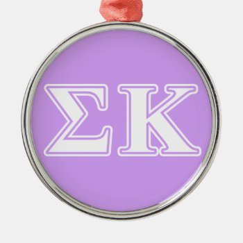 Sigma Kappa White And Pink Letters Metal Ornament by SigmaKappa at Zazzle