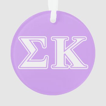 Sigma Kappa White And Pink Letters Ornament by SigmaKappa at Zazzle