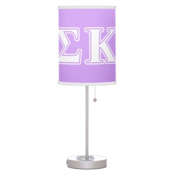 Sigma Kappa White And Pink Letters Table Lamp by SigmaKappa at Zazzle