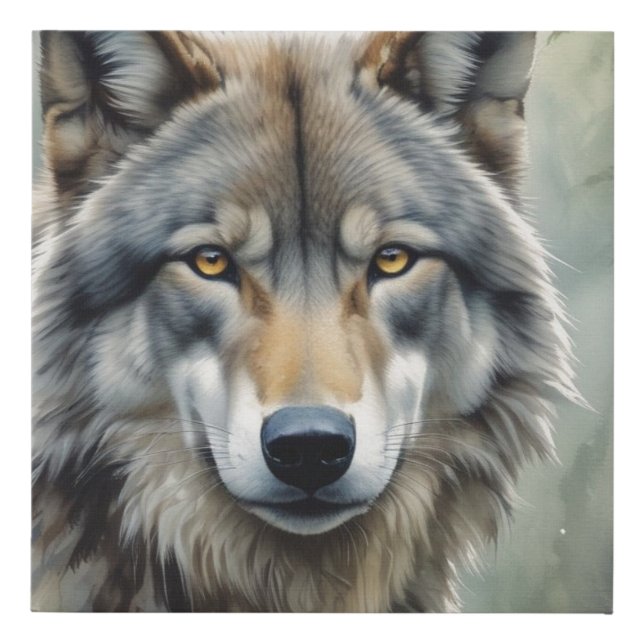 Sigma Male Lone Wolf Faux Canvas Print (Front)