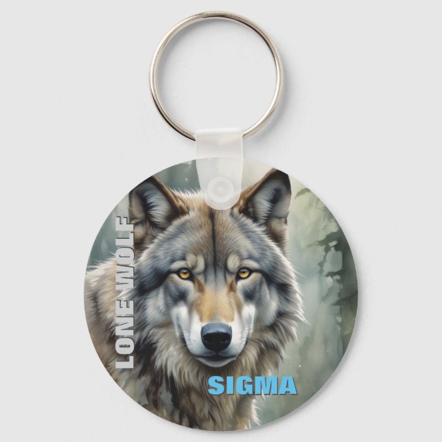 Sigma Male Lone Wolf Keychain (Front)