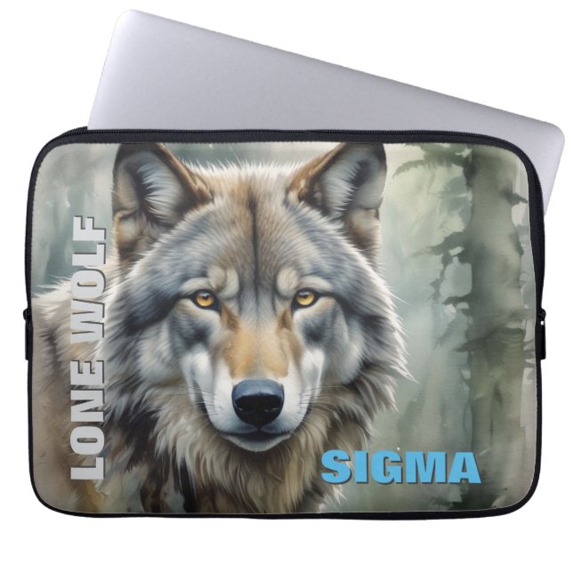 Sigma Male Lone Wolf Laptop Sleeve (Front)