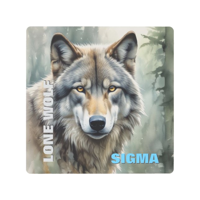 Sigma Male Lone Wolf Metal Print (Front)
