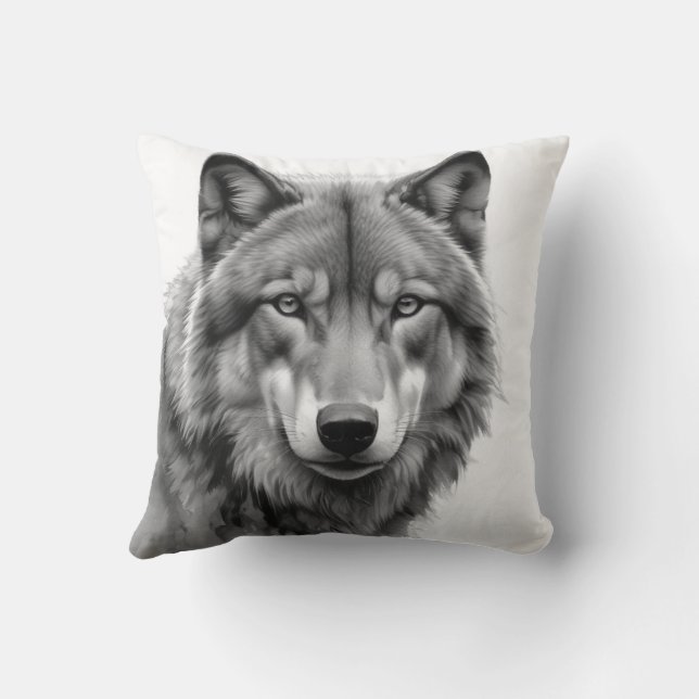 Sigma Male Lone Wolf Throw Pillow (Back)