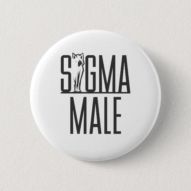 Sigma Male Wolf Lone Loner Meme Button (Front)