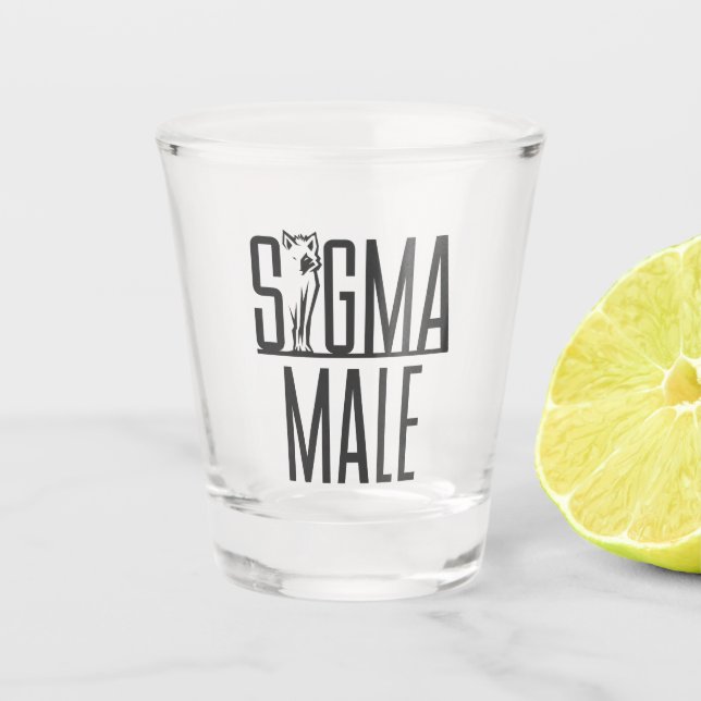 Sigma Male Wolf Lone Loner Meme Shot Glass (Front)