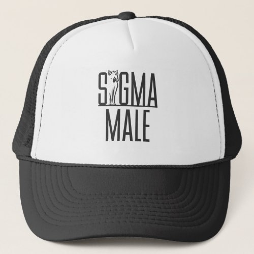 Sigma Male Wolf Lone Loner Meme Trucker Hat