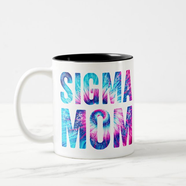 Sigma mom Brave Family mom Tie dye Mug (Left)