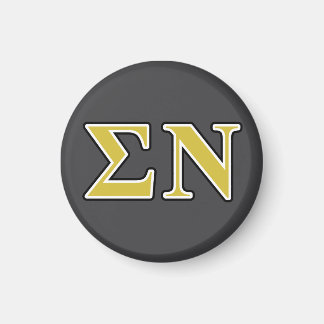 Sigma Nu Black and Gold Letters Magnet