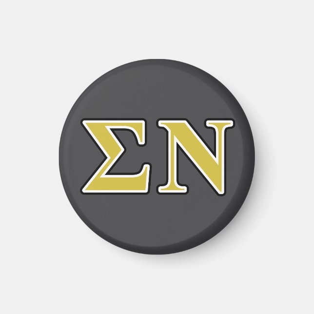 Sigma Nu Black and Gold Letters Magnet (Front)