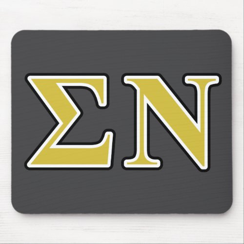Sigma Nu Black and Gold Letters Mouse Pad