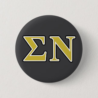 Sigma Nu Black and Gold Letters Pinback Button