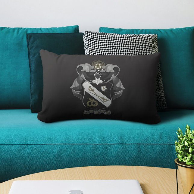 Sigma Nu Crest Lumbar Pillow (Pillow on couch)